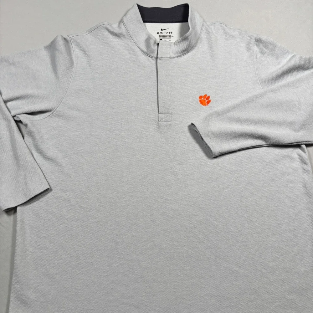 Nike Pullover Mens XXL‎ Grey Clemson Tigers Dri-FIT Quarter Zip BV0398-042